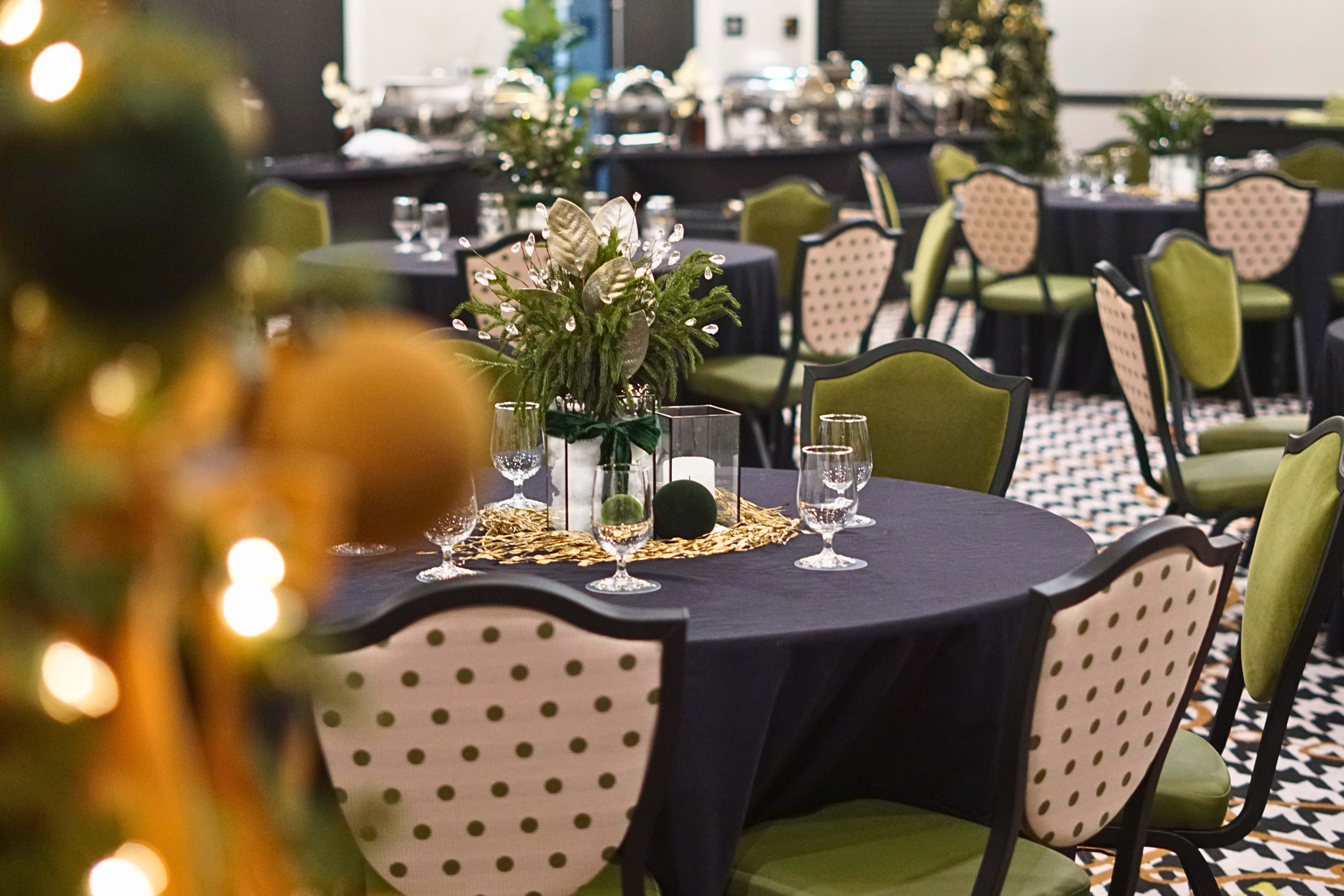 a holiday table set up for a party at hotel katerina in chico california