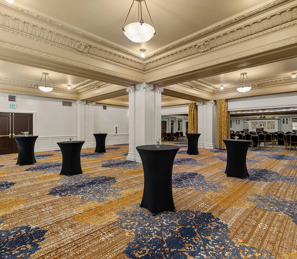 a room with tables and chairs