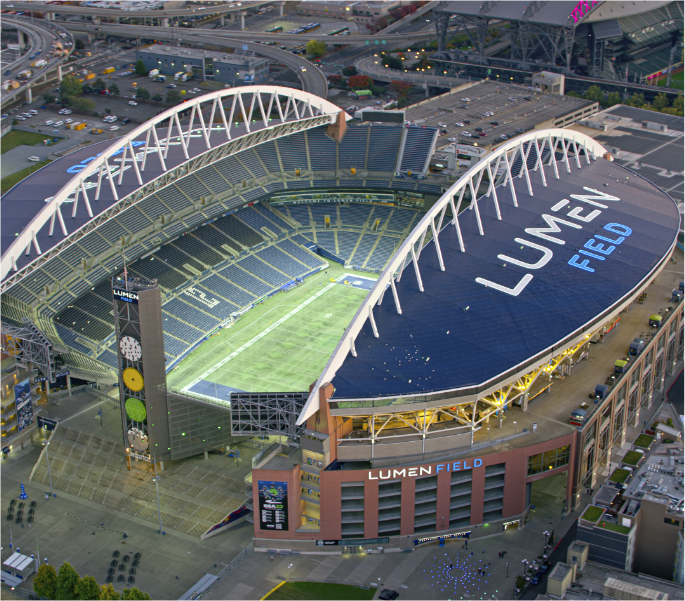 aerial view of a stadium