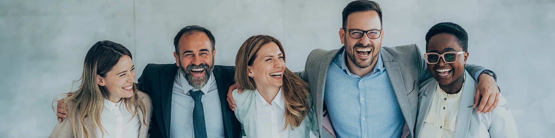 a group of people smiling