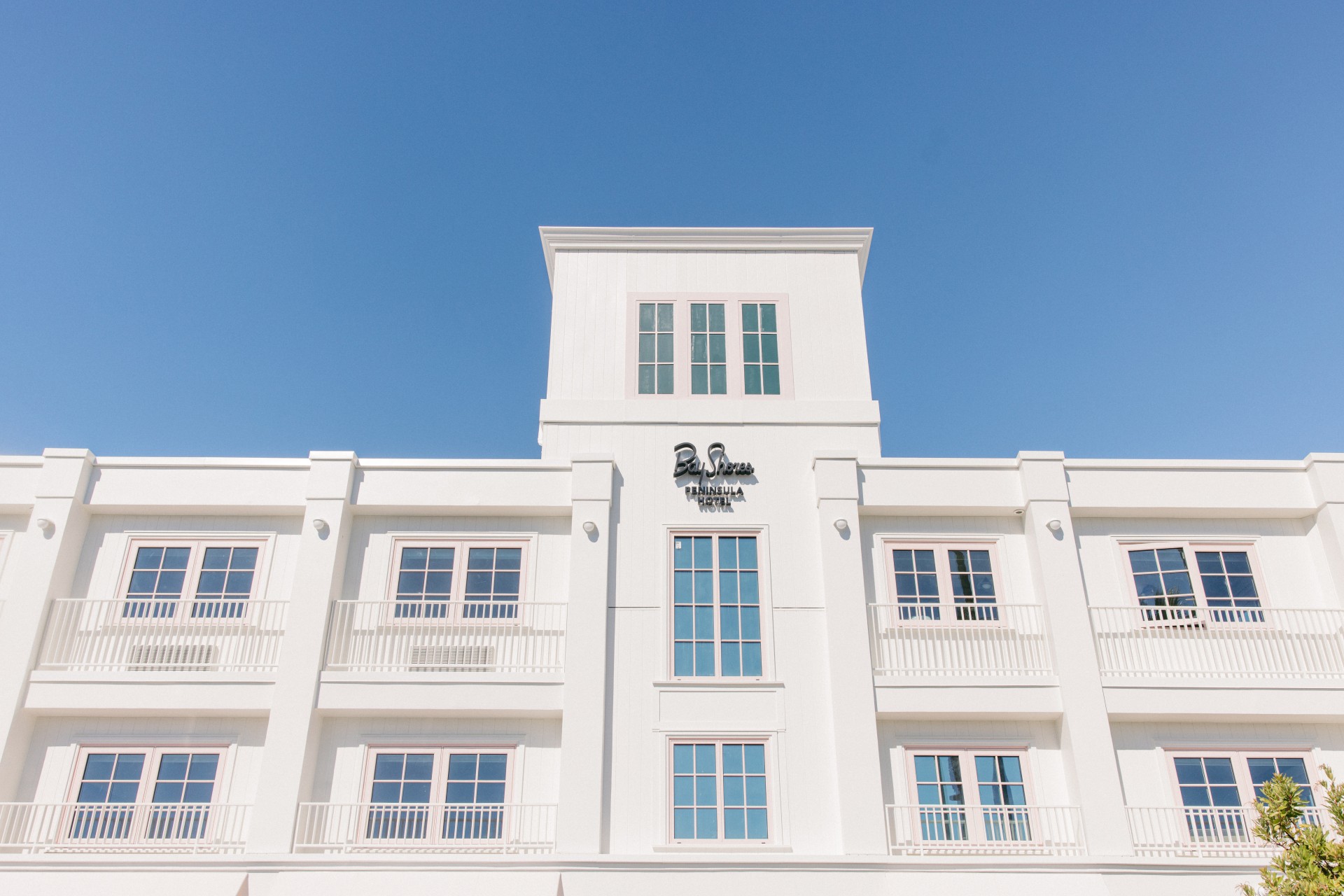 a white building with windows