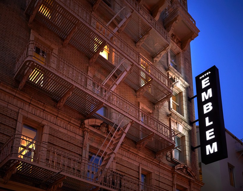 a building with fire escape