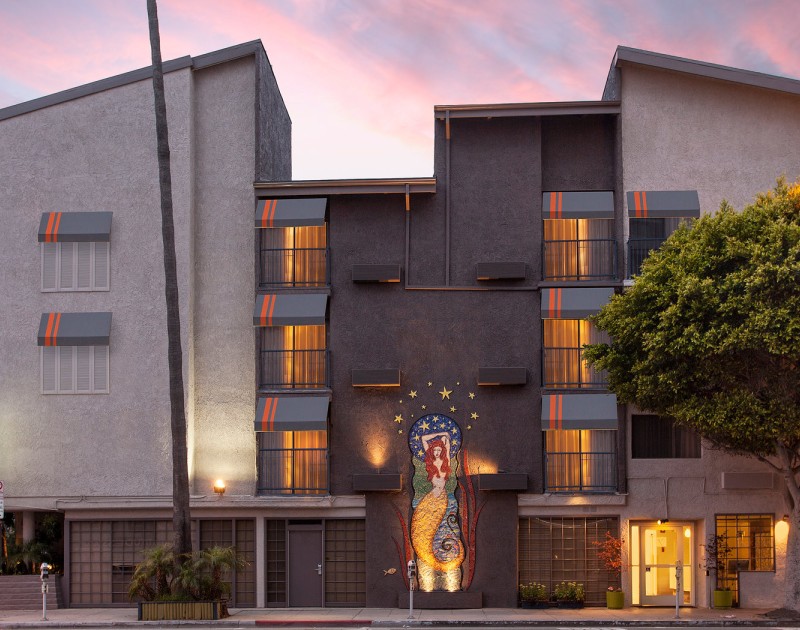 a building with a mural on the side