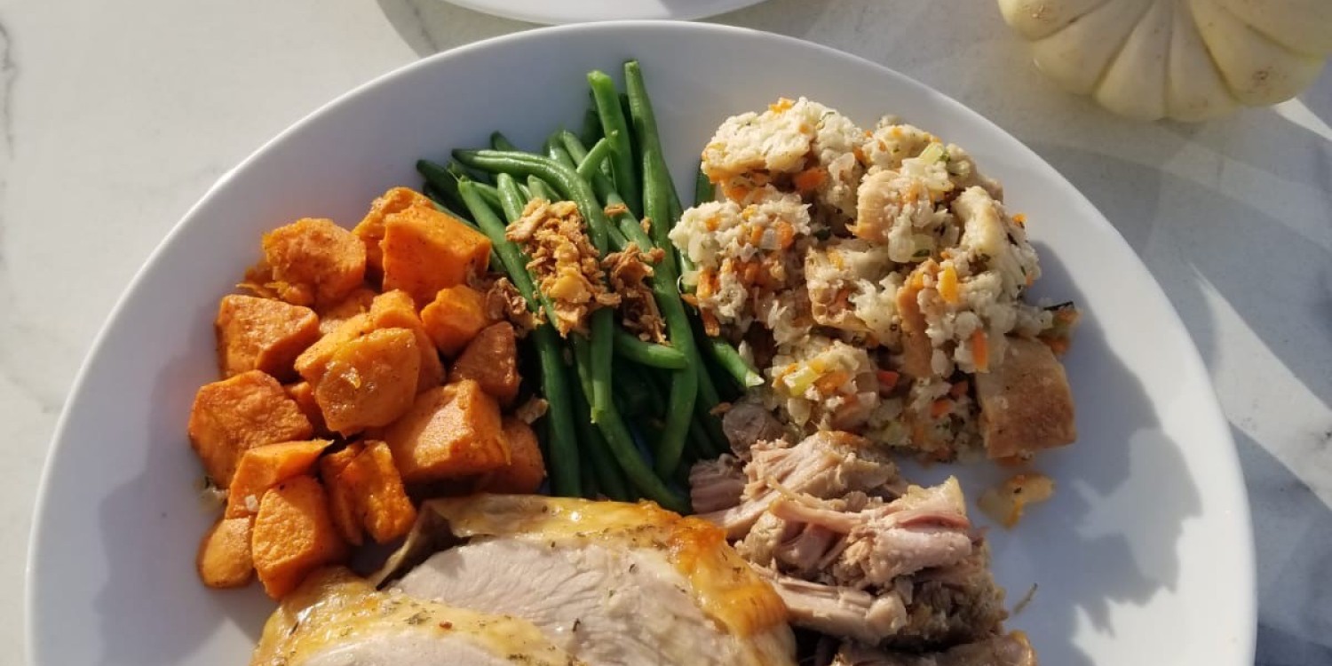 a plate of food on a table