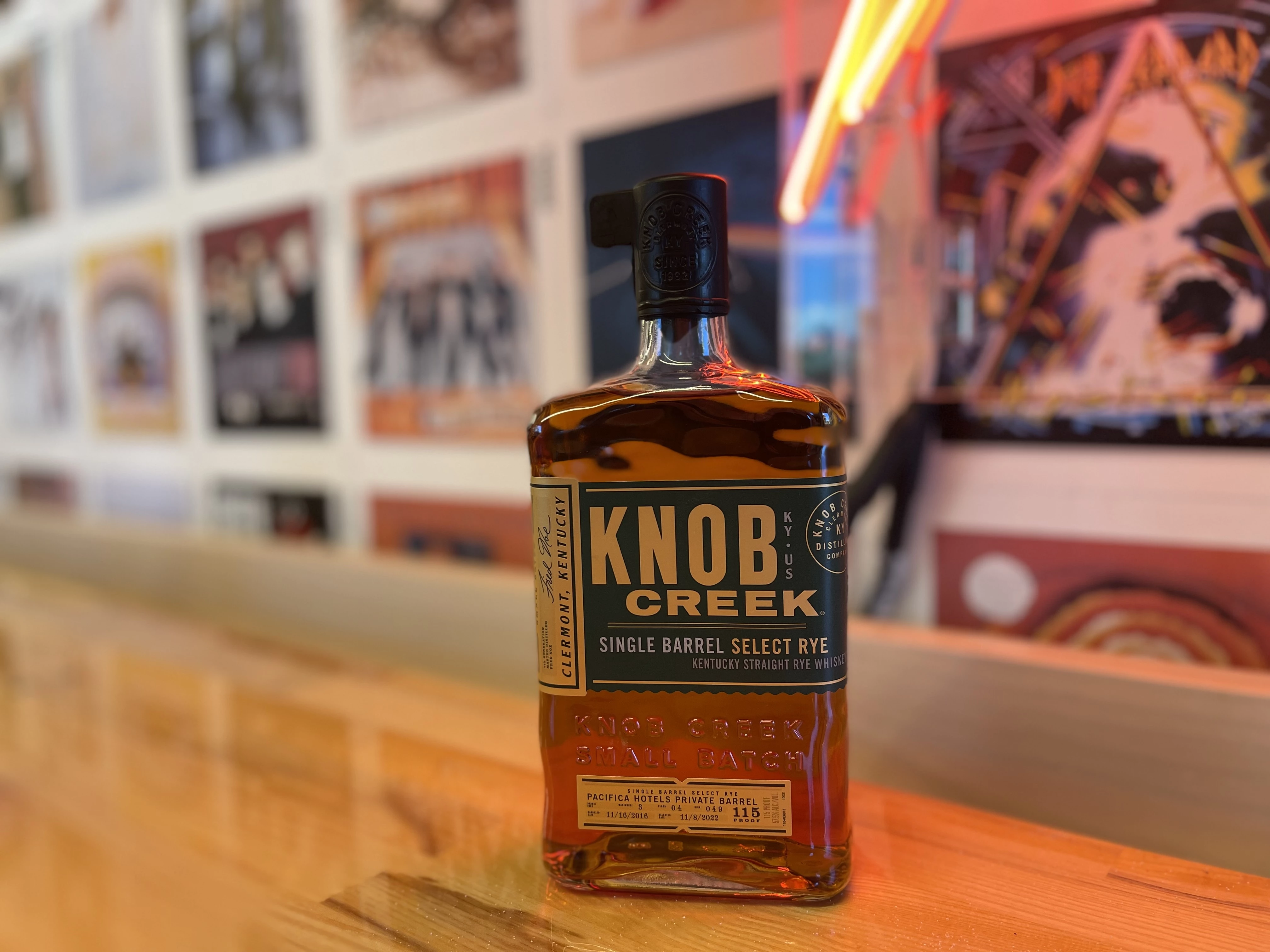 a bottle of liquor on a table
