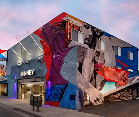 a mural of a person