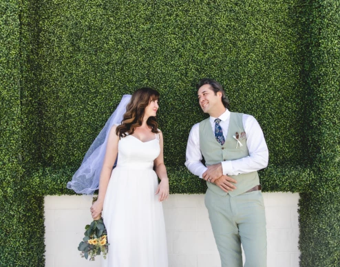 a man and woman posing for a picture
