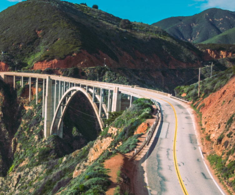 Bixby Creek Bridge over a mountain