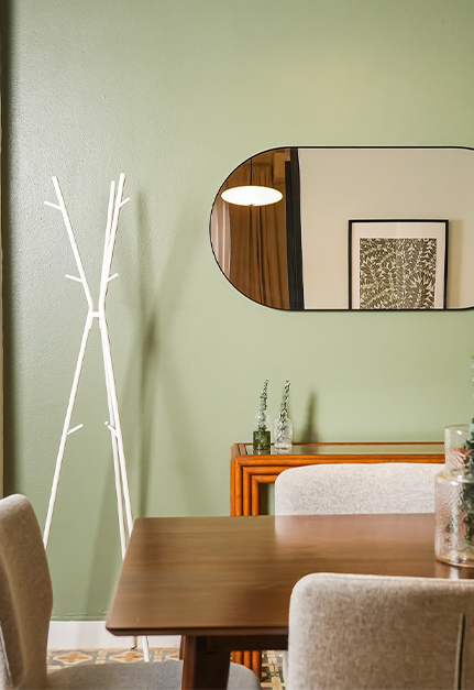 a mirror on the wall