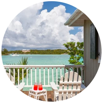 view of the ocean from a private balcony