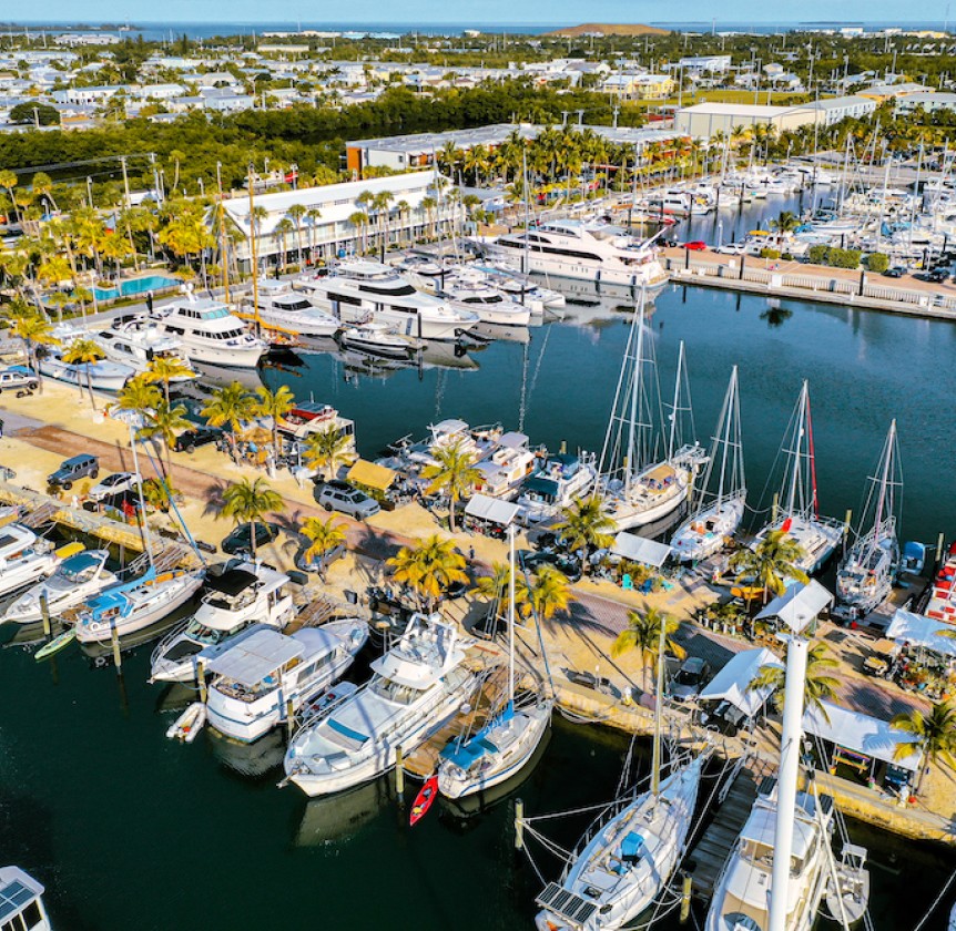 a harbor full of boats
