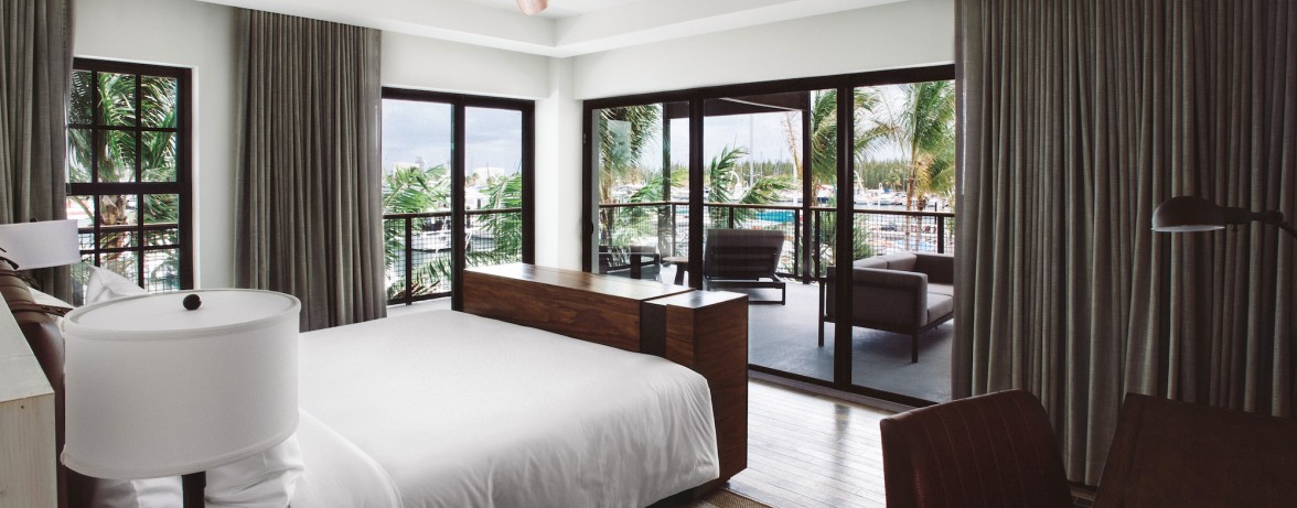 a bedroom with a large bed