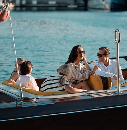 a group of people on a boat