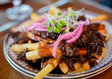 a plate of food on a table