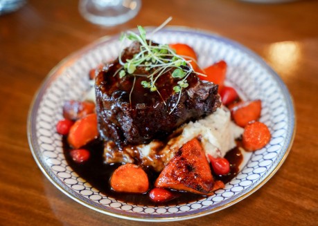 a plate of food on a table