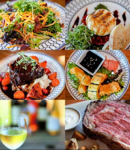 a collage of different foods