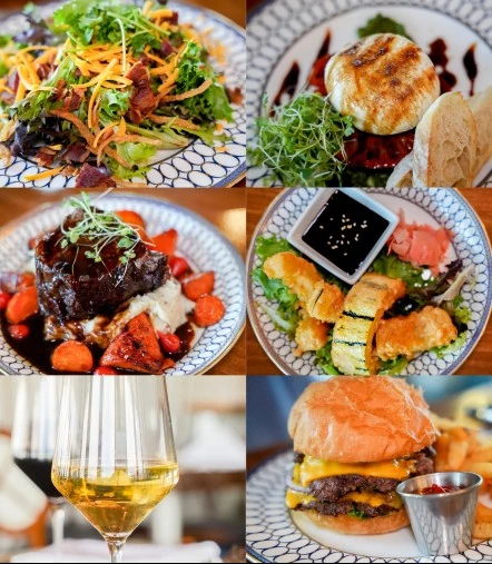 a collage of different foods