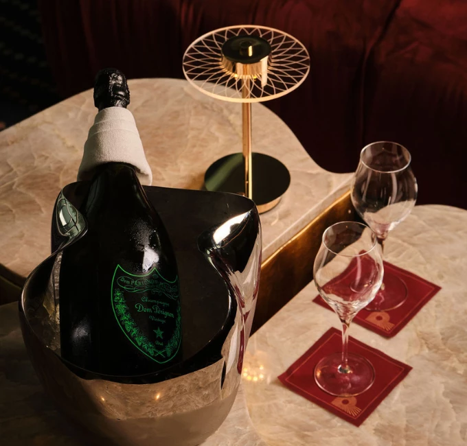 a bottle of wine on a table