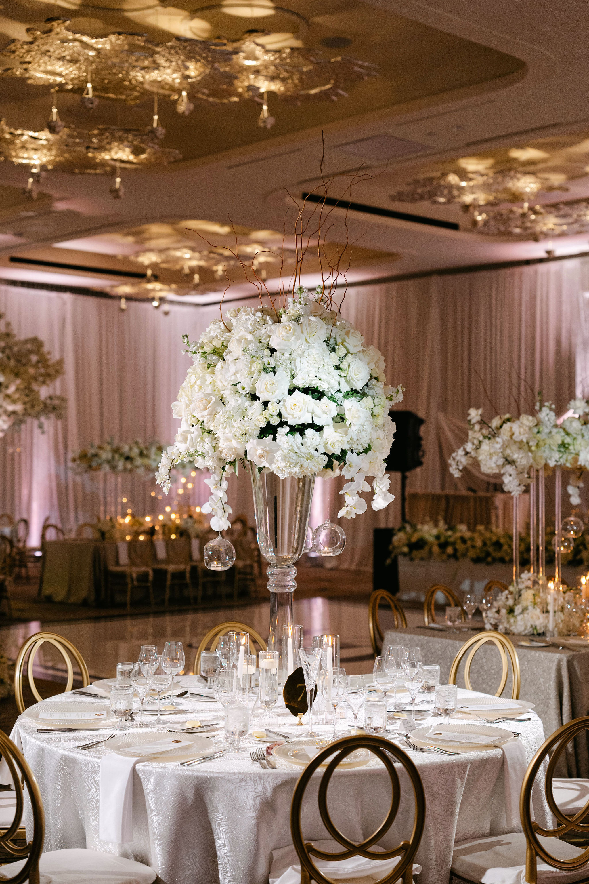 a table set for a wedding reception