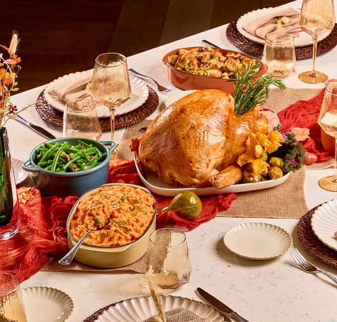 a table with food on it