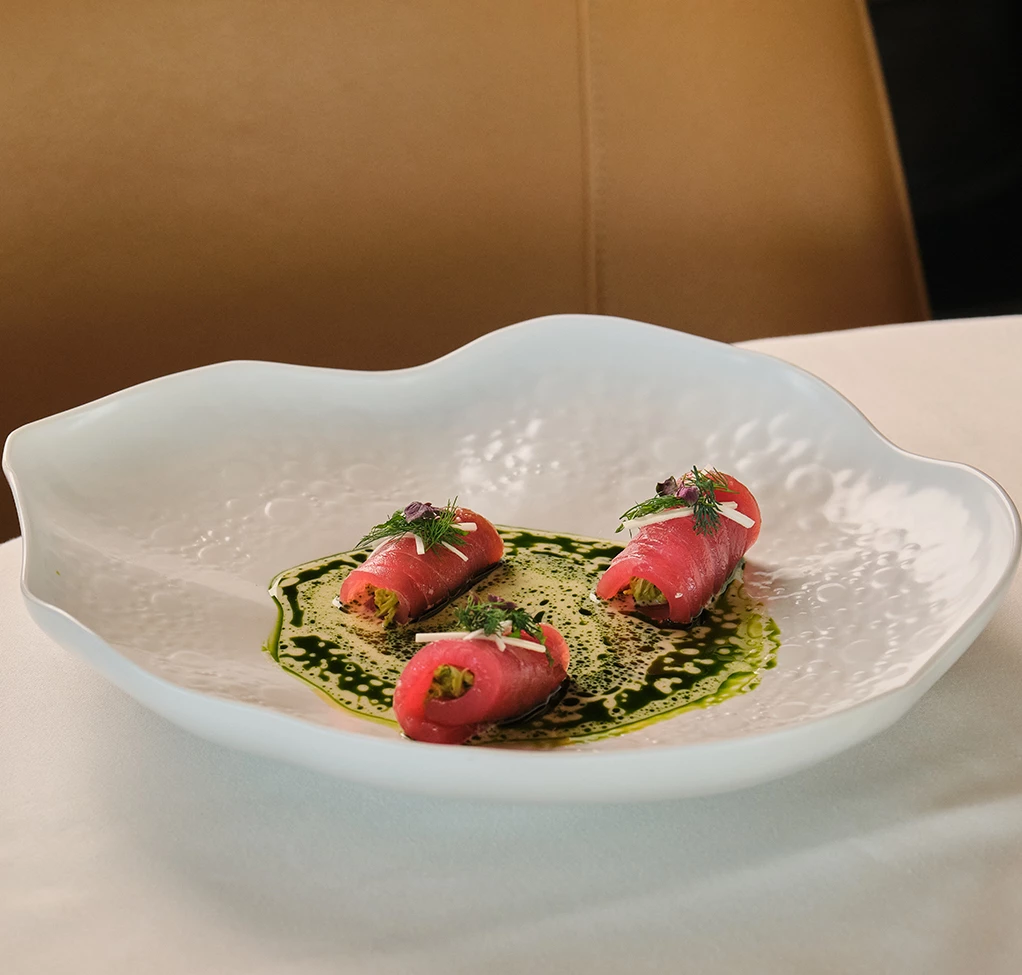 a plate of food on a table