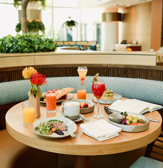 a table with food on it