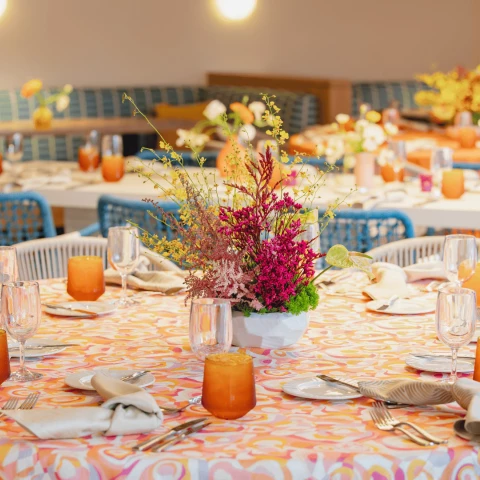 a table set for a dinner party