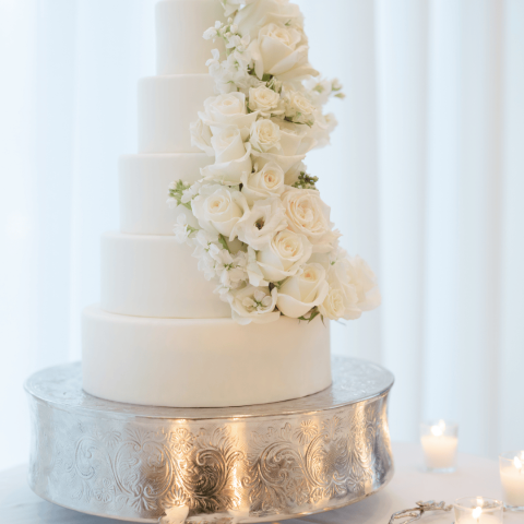 a cake with flowers on top