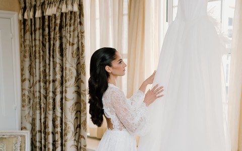a woman in a white dress