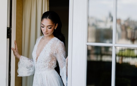 a woman in a white dress
