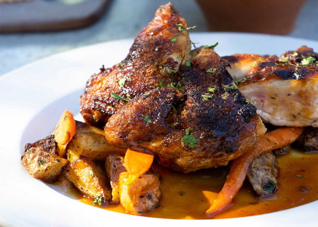 a plate of food on a table