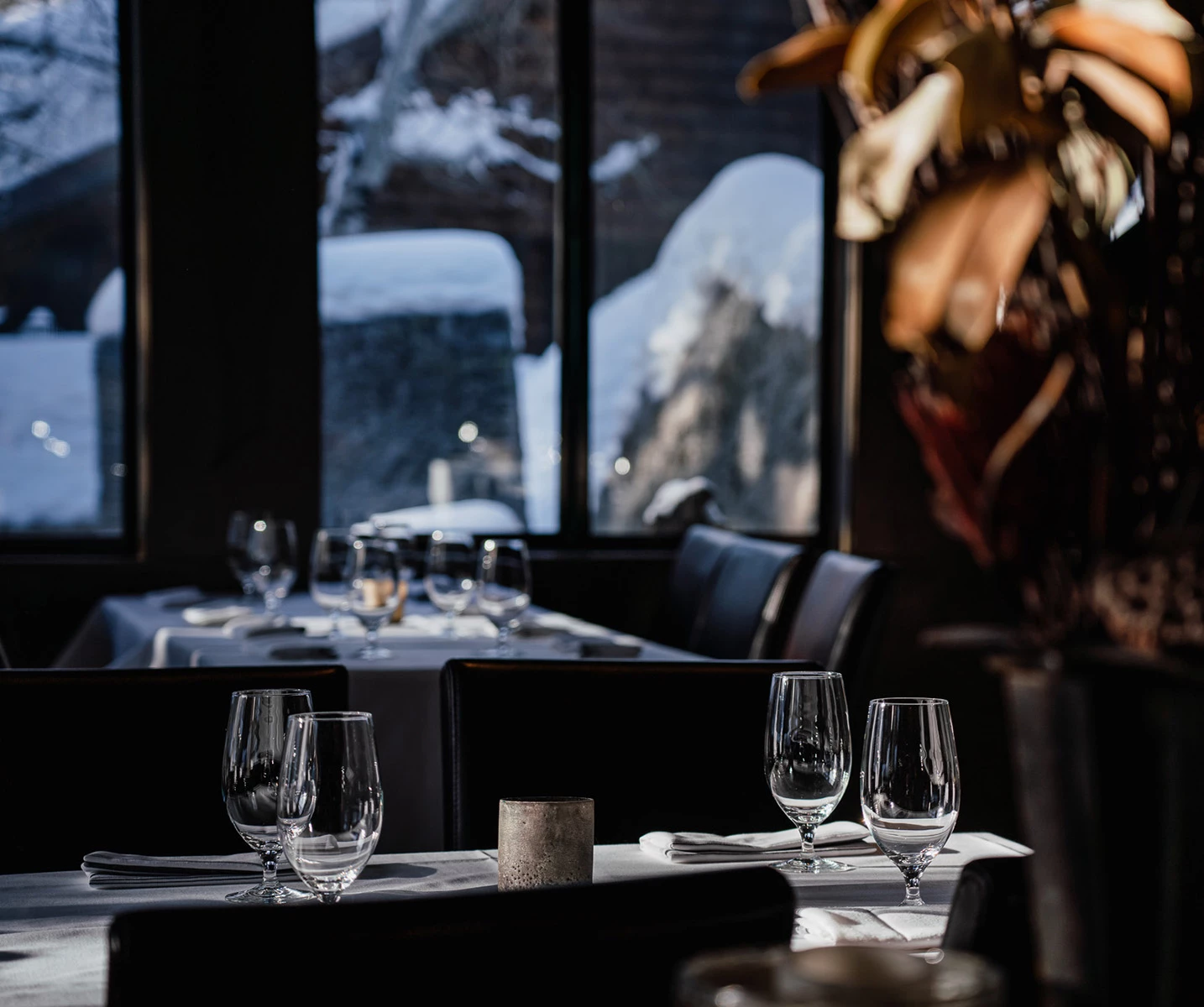 a table set for a restaurant