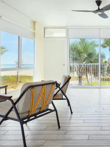 a room with a chair and a desk