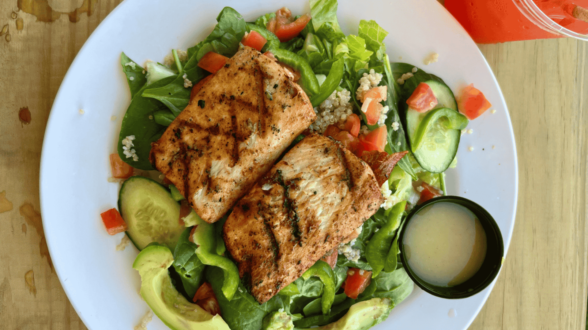 a plate of food with a sauce on it