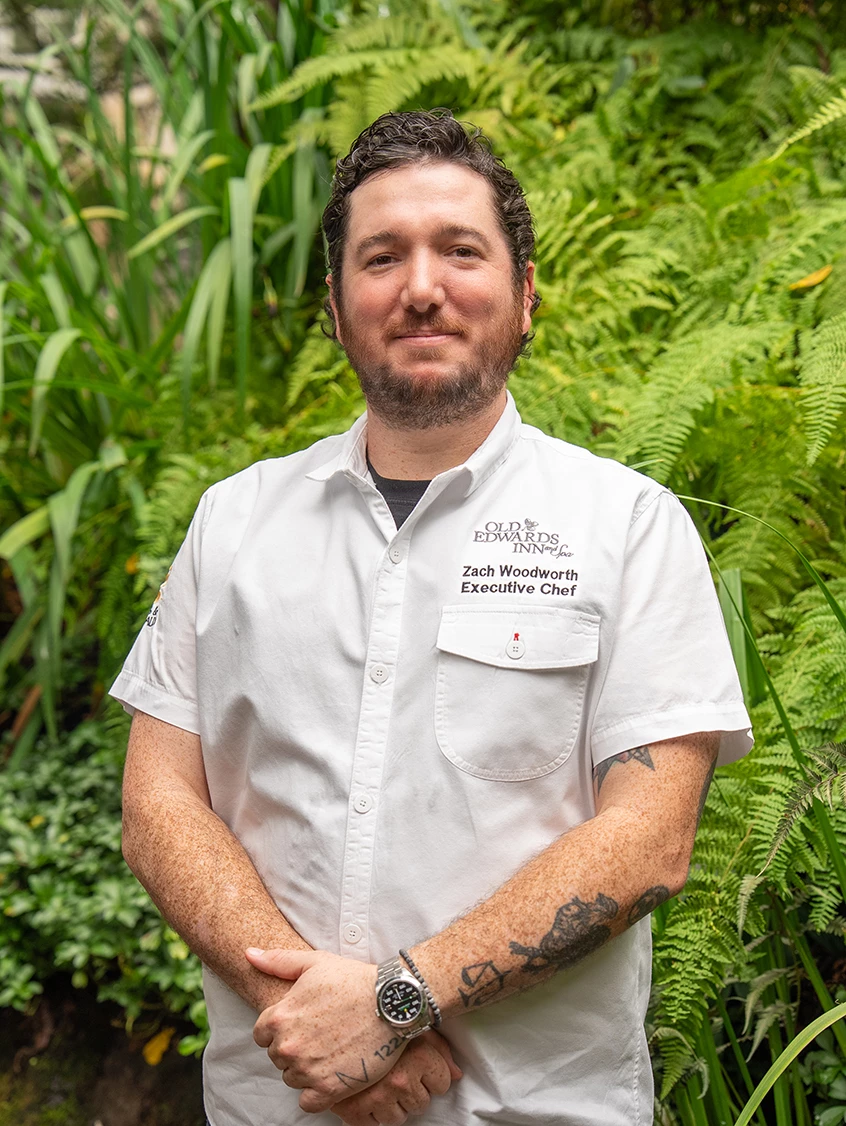 Executive Chef Zach Woodworth in The Wine Garden