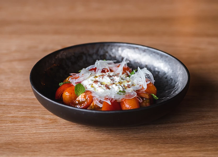 a bowl of food on a table