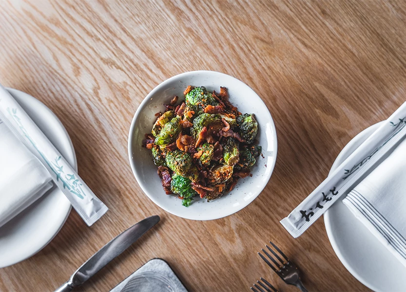 a bowl of food on a table