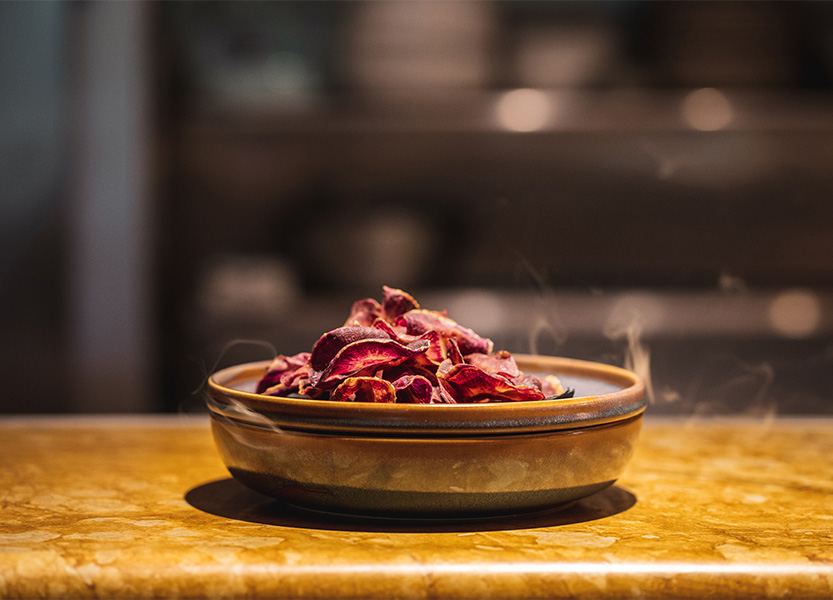 a bowl of food on a counter