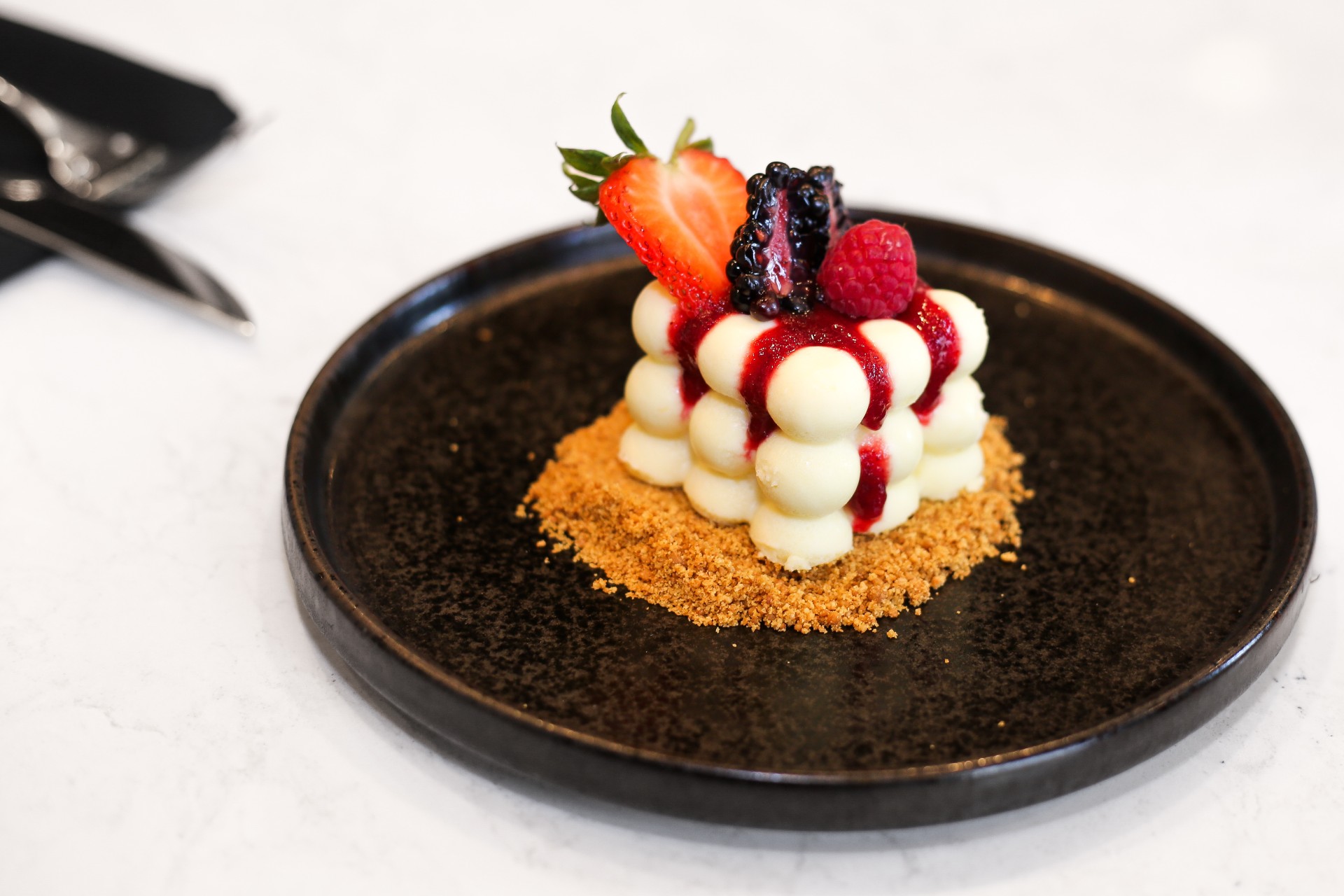 a dessert on a plate