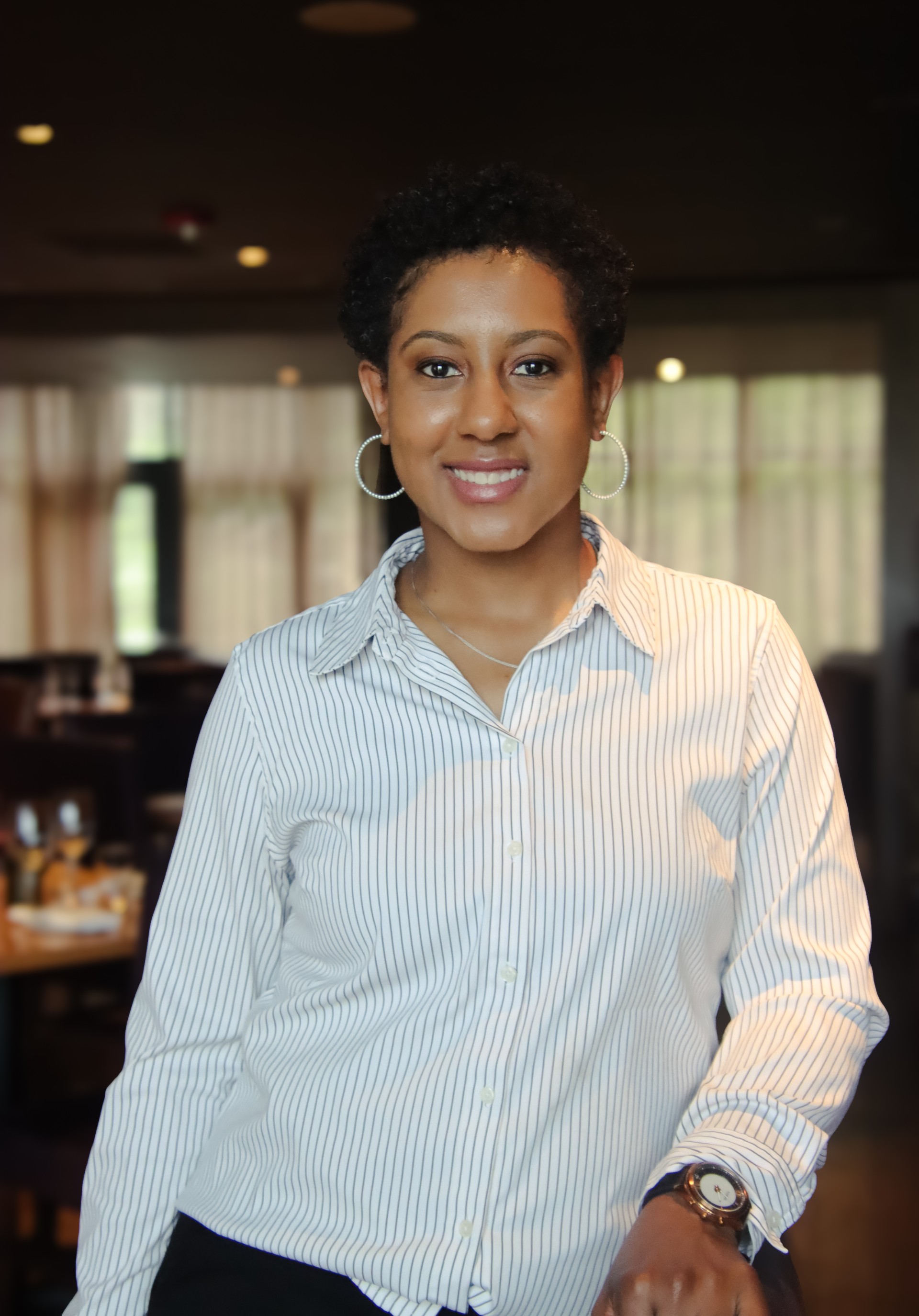 a woman smiling at camera