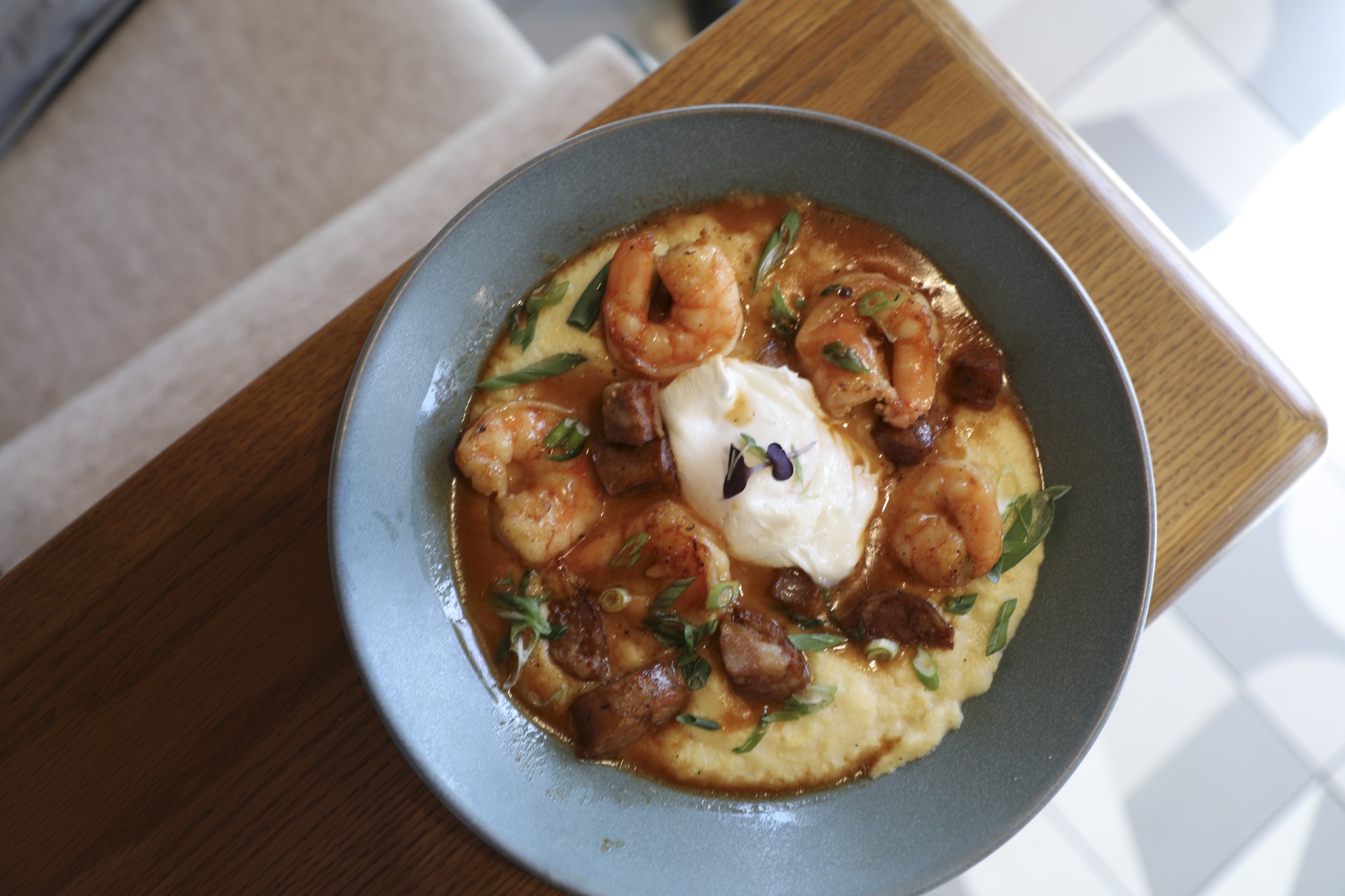 a bowl of food on a table
