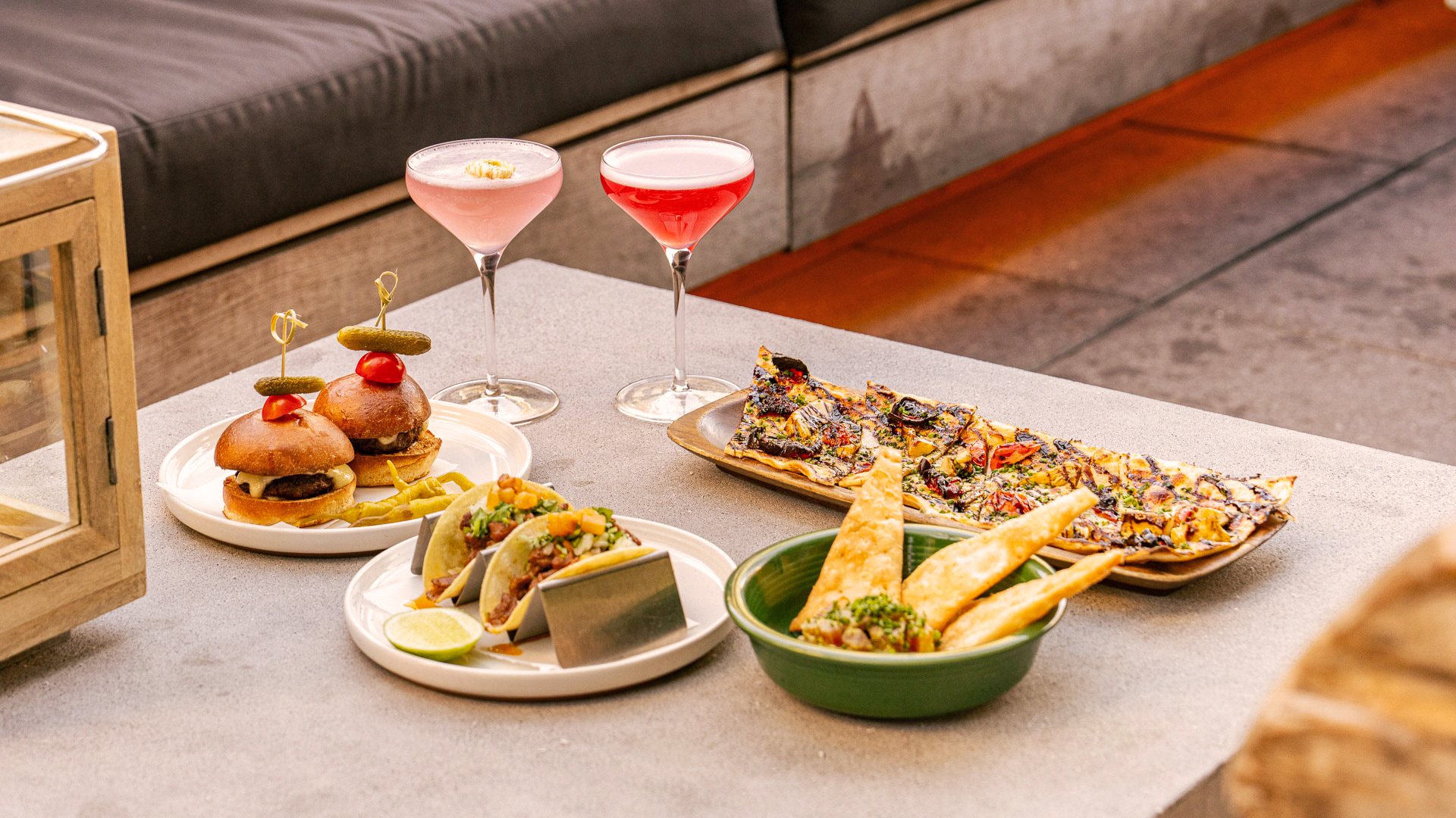 a table with food on it