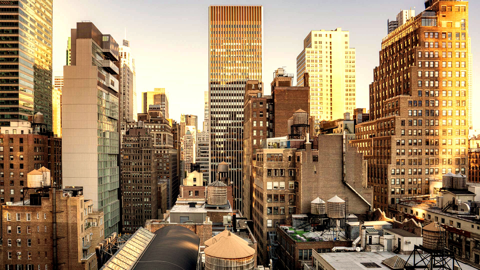 a city with tall buildings