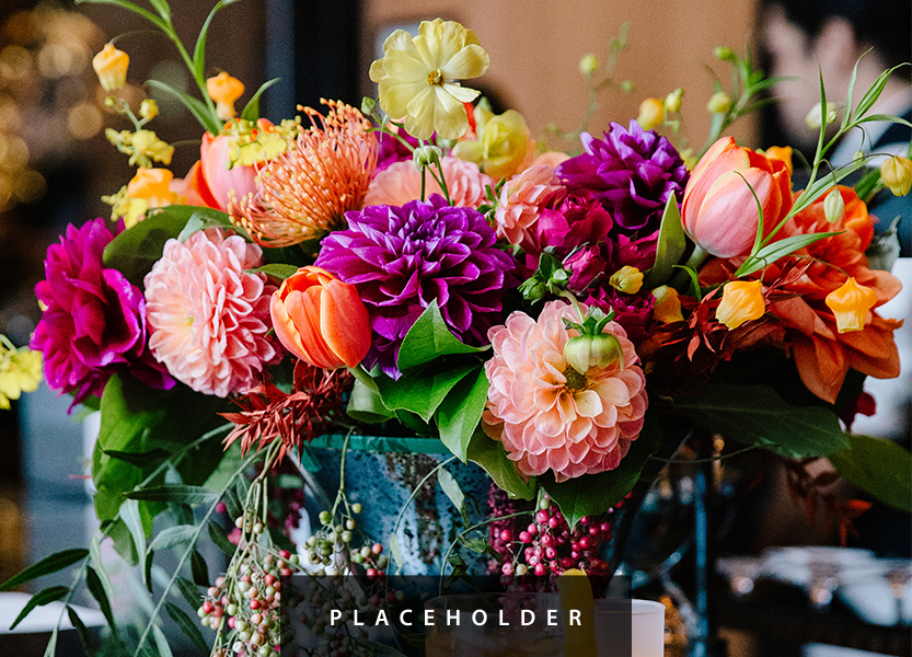 a bouquet of flowers in a vase