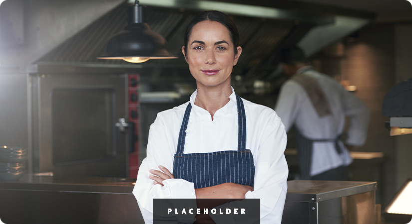 a woman in a kitchen