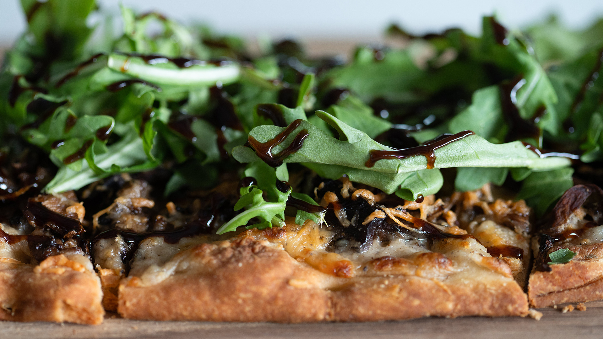 a close up of a pizza