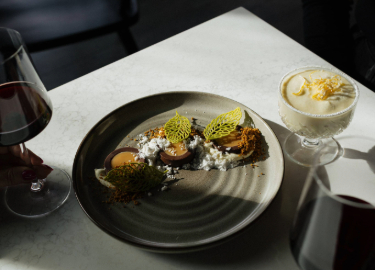 a plate of food on a table