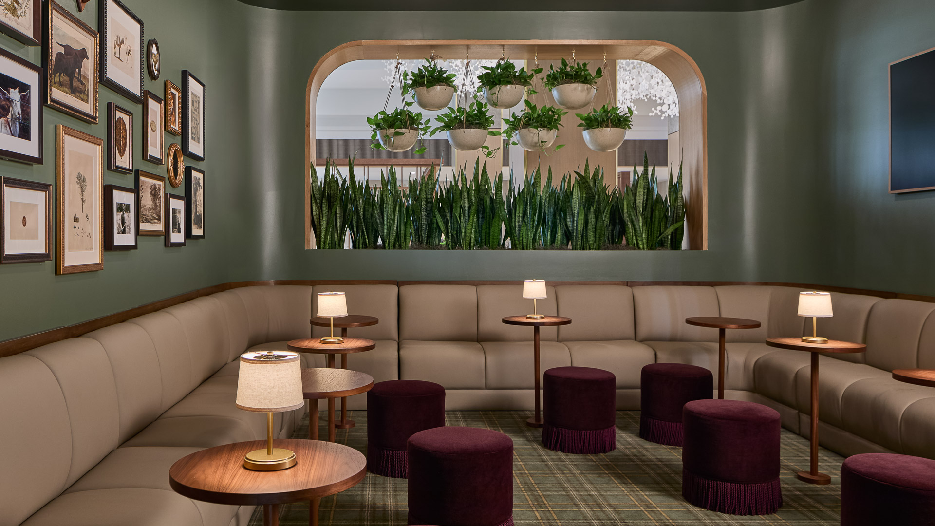 a room with couch and tables and chairs