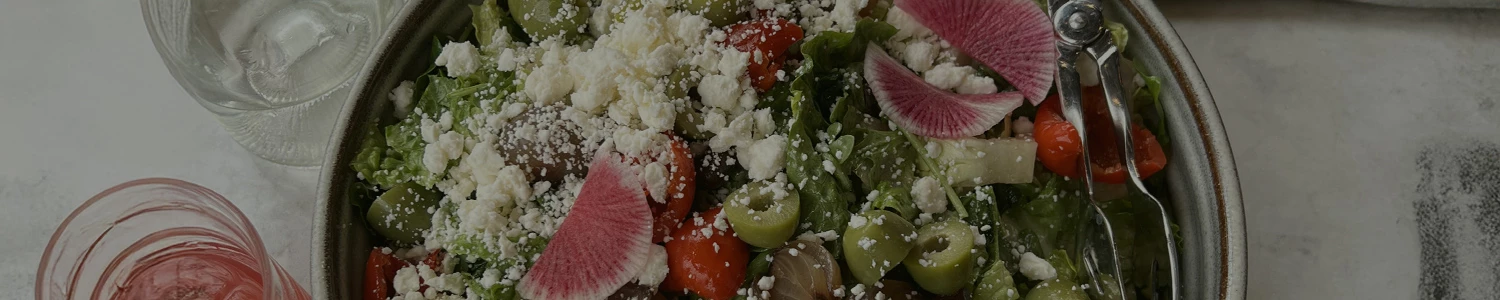 a close up of a salad