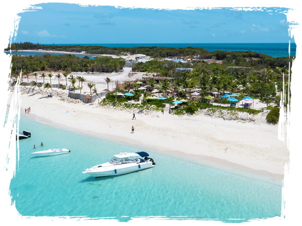 a white boat in the water
